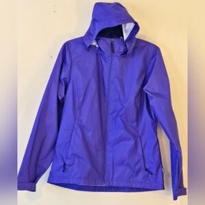 Cabela's Women Water Repel Windbreaker Jacket Size SP Purple Hooded Zip Up